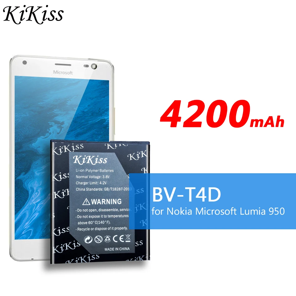 BV T4D мобильный телефон Батарея для Miscrosoft Lumia 950 XL CityMan / 940 RM 1118 4200 мАч + номер отслеживания|Аккумуляторы