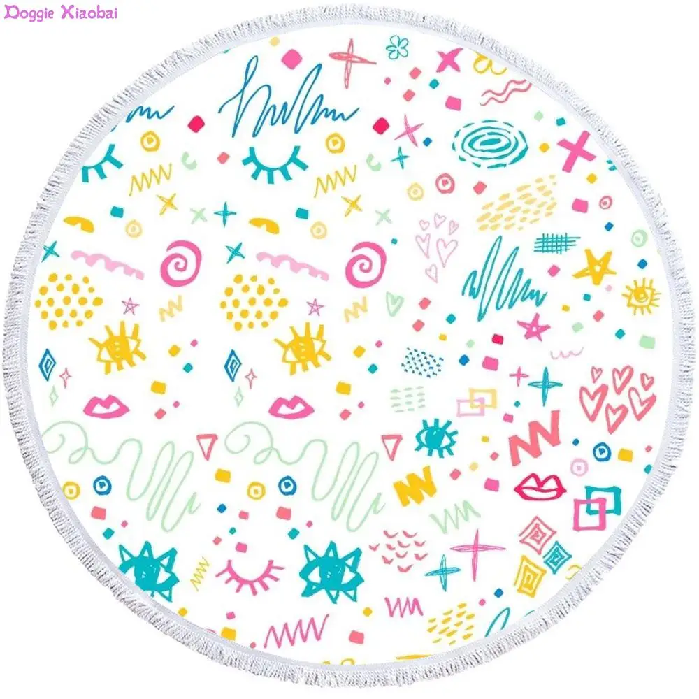 

Promotional Summer quick drying round beach towel round yoga mat beach holiday tourism circular bath towel