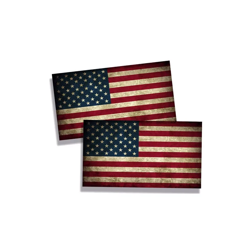 

New Lovely Rustic USA Flag High-quality Car-Sticker and Decals Sunscreen Decoration Bumper Bodywork Suv Cover scratches KK13*7cm