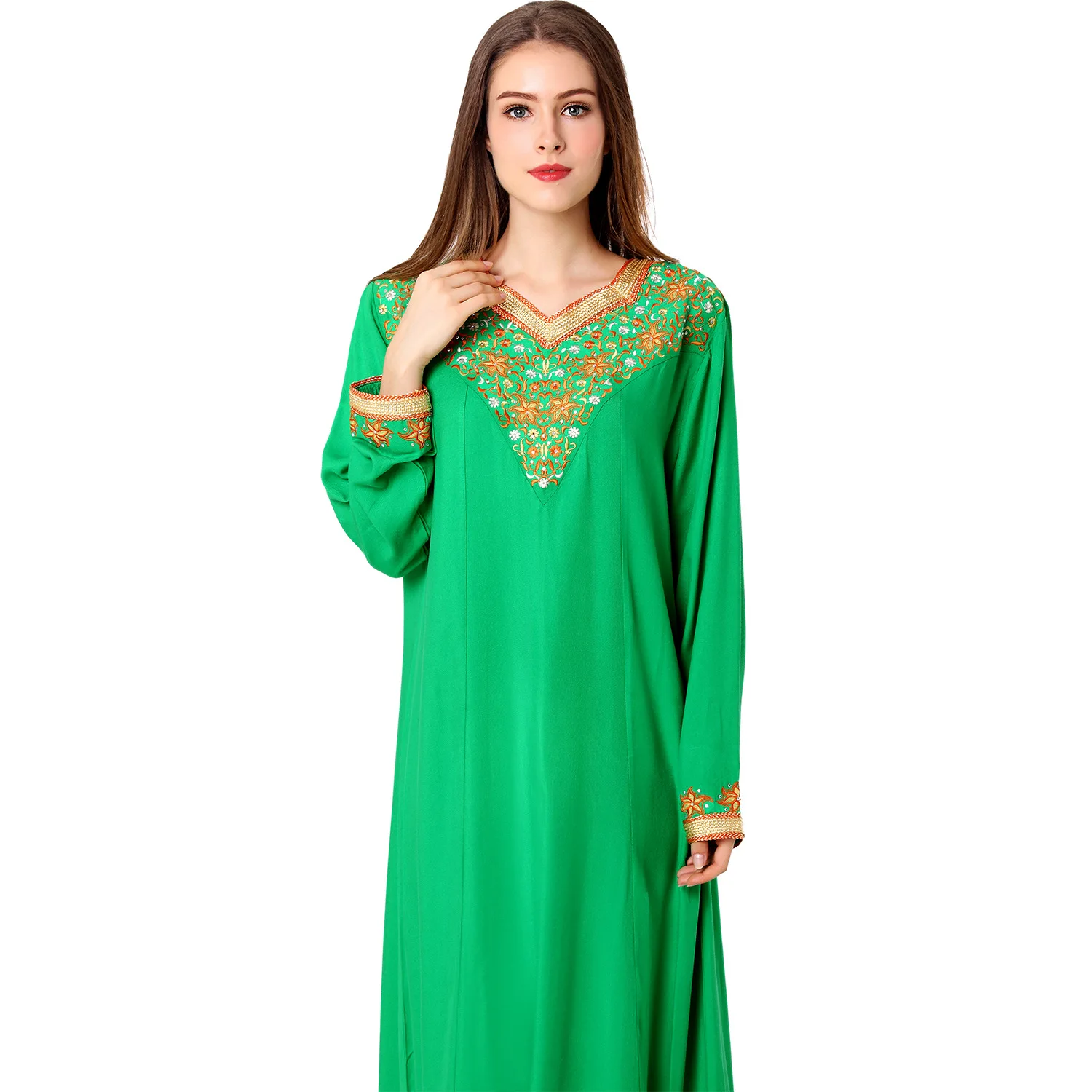 BUSHRA Ramadan Embroidery Muslim Abaya Dubai Muslim Dresses Abayas Women Casual Robe Femme Caftan Islam Clothes With Belt