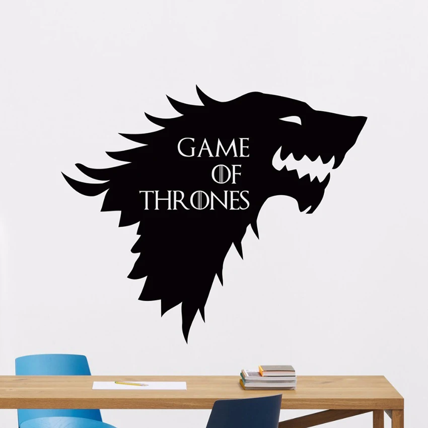 Детские наклейки на стену плакат Декор Игра престолов ужасный волк логотип