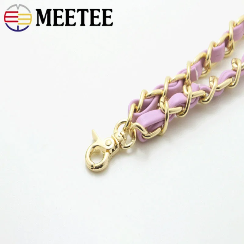 

Meetee 5/10pcs Handbag Metal Chain 20cm Length Strap Leather Belt Craft Handles Buckles DIY Luggage Decoration Accessories BF520