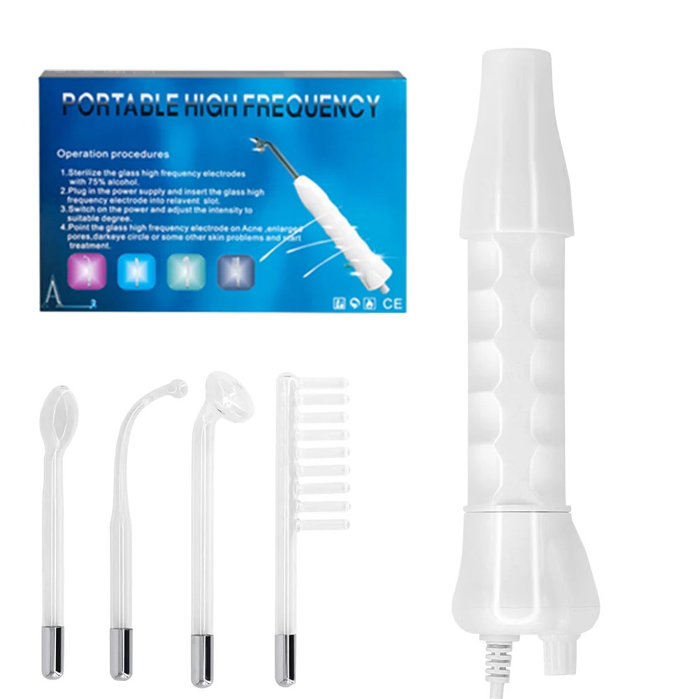 

Beauty Skin Therapy Wand Portable High Frequency Facial Machine Electrotherapy Wand Glass Tube Face Cleaner Acne Spot Remover