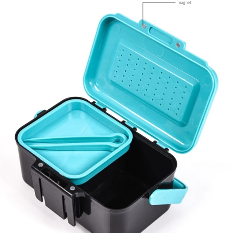 Handle or Hanging Waist Fishing Lure Bait Box Storage Case with Clip Lures Worm Tackle Accessory | Спорт и развлечения