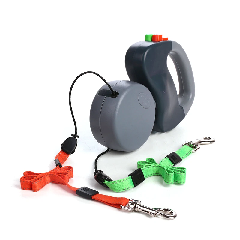 3 м выдвижной поводок для собак с двумя головками автоматический гибкий щенка
