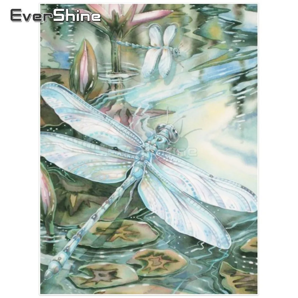 EverShine Diamond Painting Cross Stitch Dragonfly Mosaic Paintings DIY Full Square Drill Embroidery Animals | Дом и сад