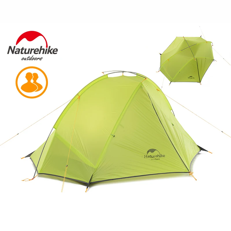 2 person Green NatureHike Taga 1-2 Человек Палатка Кемпинг рюкзак палатка 20D сверхлегкий ткань NH17T140-J - Цвет: 2 person Green