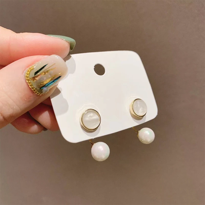 2 шт./компл. модные серьги для женщин Простой Жемчуг геометрический принт круглый