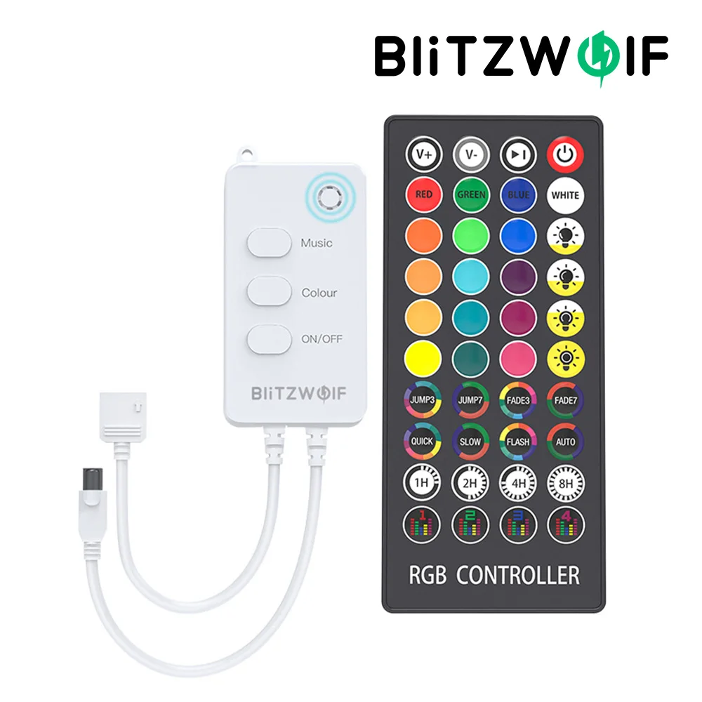 Беспроводная Светодиодная лента BlitzWolf BW-LC1 Wi-Fi RGB контроллер с 40 клавишами умный