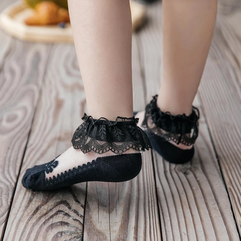 Новое поступление весенне-летние кружевные носки для маленьких девочек модные