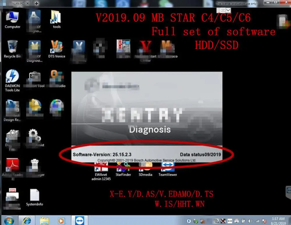 MB STAR C4/C5/C6 FULL,09 программное обеспечение X-E.NTRY/d. ts V8.13/v. едиамов5. 1,1/д. as/e. ПК/wi. s/hht. win MB STAR C4/C5/C6 HDD/SSD