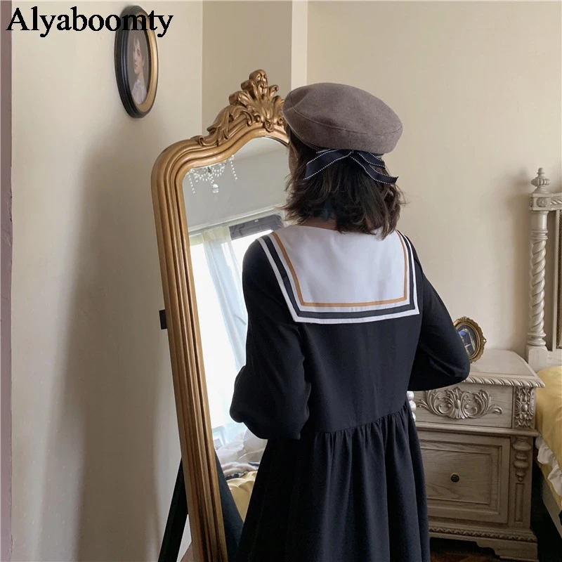 Женское винтажное платье средней длины свободное плиссированное в японском