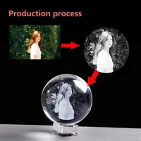 80mm personalized crystal ball photo customized picture sphere office home decor accessories christmas gifts for friend family