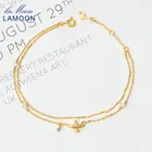 LAMOON натуральная 925 серебро Сказочный волшебный брелок лампа браслет для женщин натуральный голубой топаз 14K позолоченные ювелирные украшения LMHI028