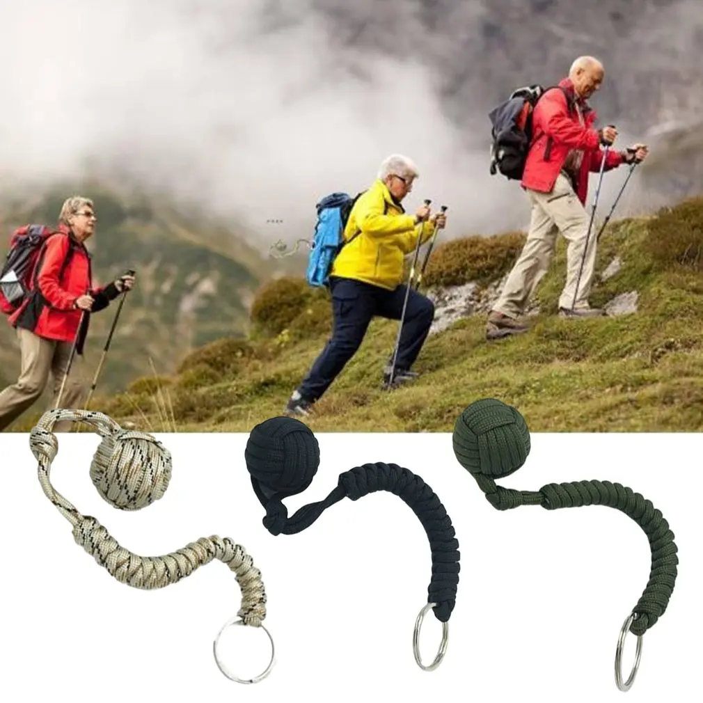 

Portable Outdoor Self Defense Survive Hanging Knot Ball Hand Weaving Umbrella Rope Body Self-defense Ball Key Chain Pendant
