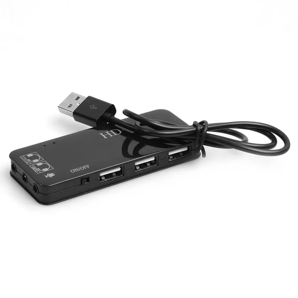 USB 2 0 концентратор с 3 портами внешняя звуковая карта без внешнего драйвера