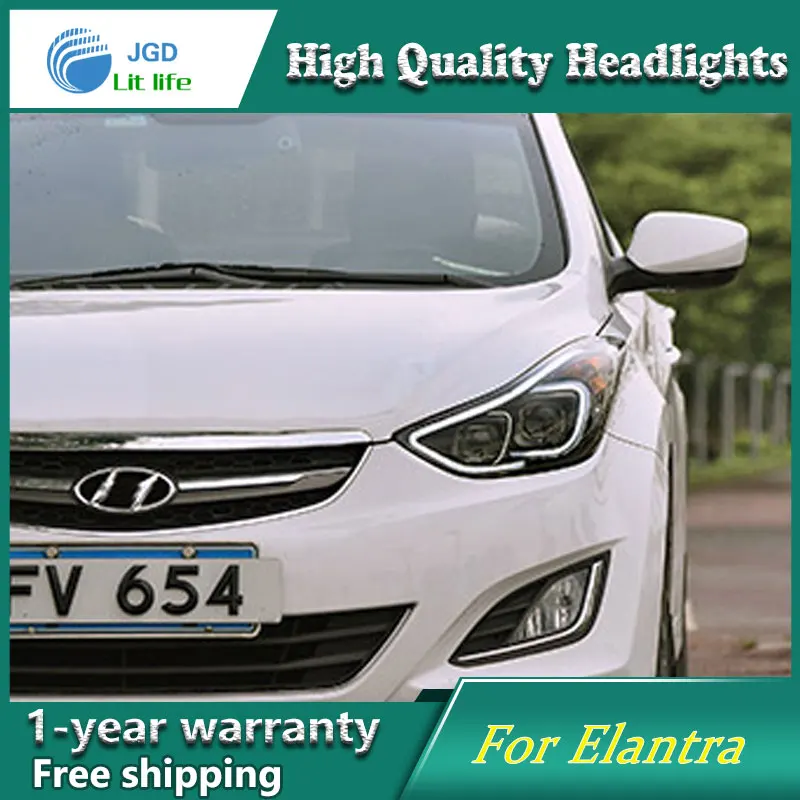 Автомобильный Стайлинг чехол для 2012 2016 фары автомобиля Hyundai Elantra LED передняя фара