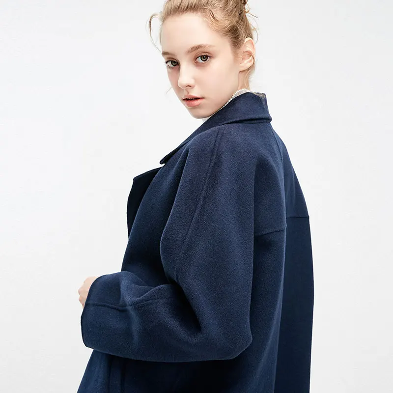 Vero Moda Женское шерстяное пальто средней длины со скрытыми пуговицами с отворотом на плече | 318427511