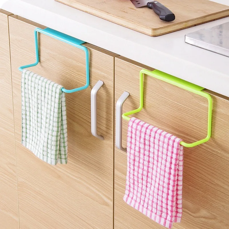 Towel Rack for Bath Kitchen Gadgets Mini Plastic Towel Rack Hanging Holder Organizer Kitchen Accessories Cabinet Cupboard Hanger