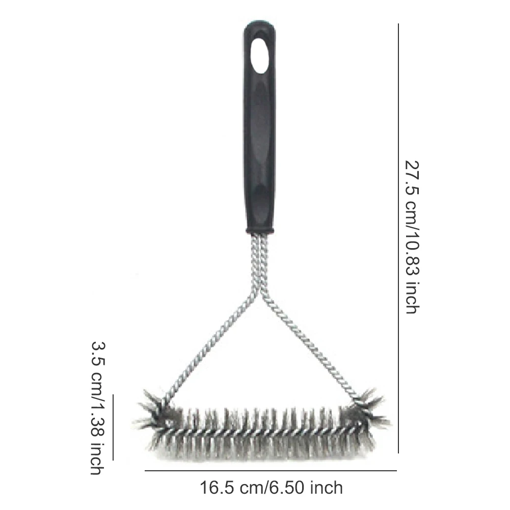 

BBQ Grill Barbecue Kit Cleaning Brush With Long Handle Cooking Tools Wire Bristles Triangle Cleaning Brushes Kitchen Accessories
