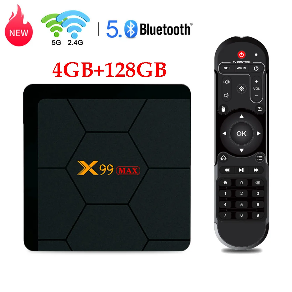 2020 X99 Max Android 9 0 Smart Tv Box S922X 4 Гб DDR4 128 ГБ 5G Wifi 1000 Мбит/с Bluetooth 5 телеприставка 4K HD