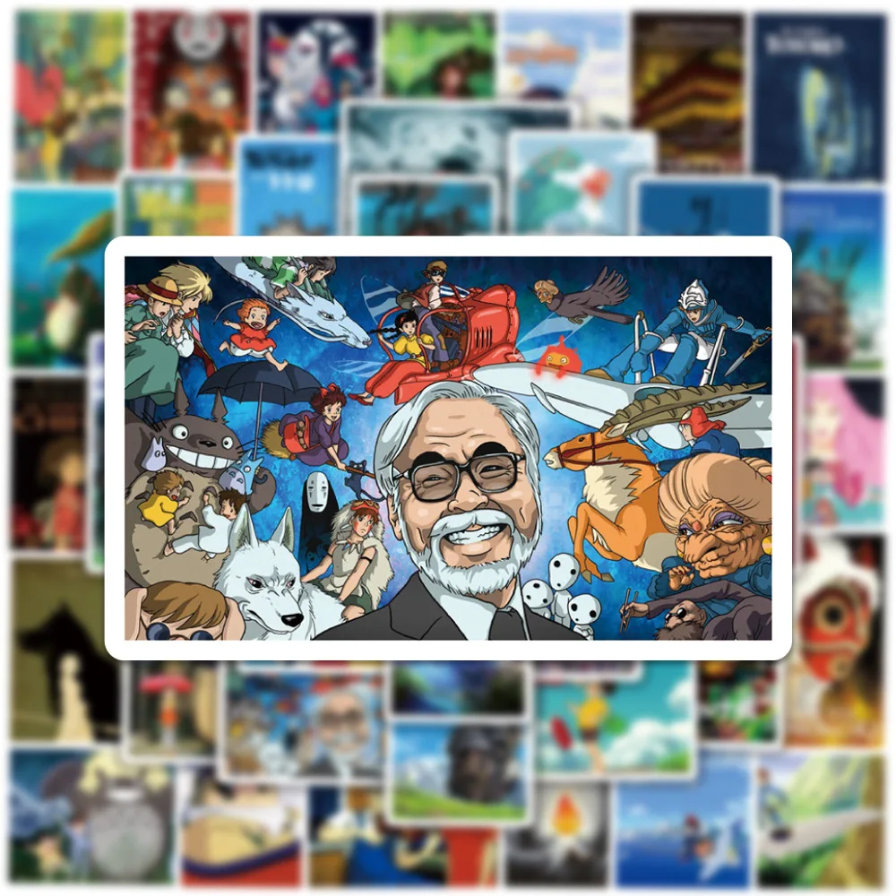 103050pcs japanese anime stickers aesthetic ghibli hayao miyazaki spirited away princess totoro cartoon kid toy sticker packs free global shipping