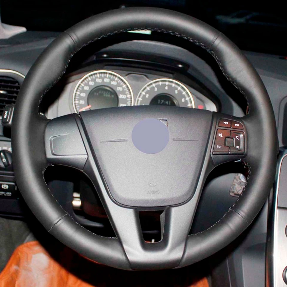 DIY сшитые вручную Искусственные кожаные чехлы рулевого колеса автомобиля для VOLVO S60 2011- V40 V60 XC60 2013