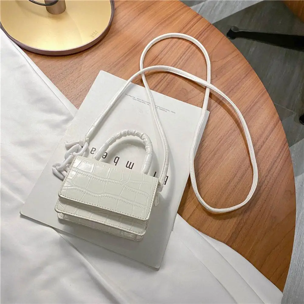 Супер мини губная помада сумки складки Один плечевой ремень из искусственной