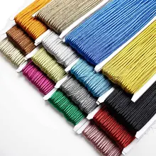 Cuerda de nailon trenzada de colores metálicos para hacer joyas, cuerda de 3mm para el vientre, serpiente, para DIY, 30 metros
