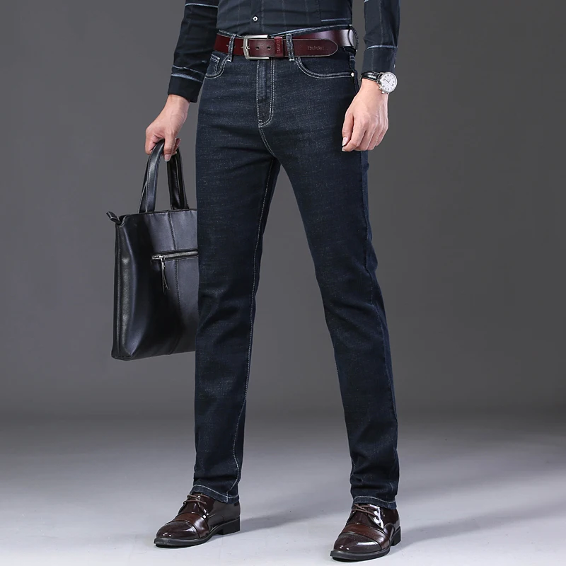 Джинсы мужские зауженные стрейчевые брюки из денима стрейч шипованные