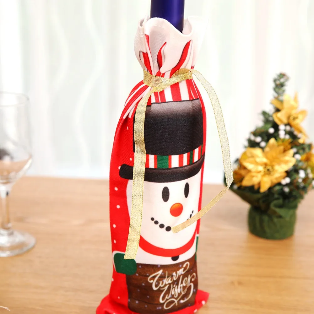 Рождественские украшения для дома пакет для красного вина Detalles De Navidad домашний декор для стола вечерние поставки Рождественская бутылка вина крышка B1