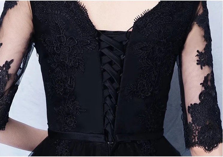 Черные вечерние платья невесты с цветочным узором женское вечернее Ципао v