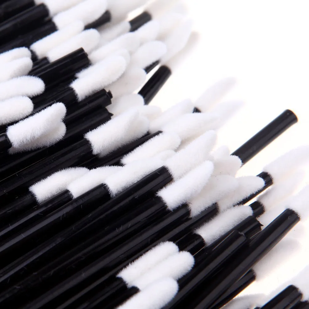 

100PCS Disposable Lip Brushes Lipstick Applicators Make Up Brush Lip Gloss Wands Applicator Tool Makeup Beauty Tool Kit(Black)