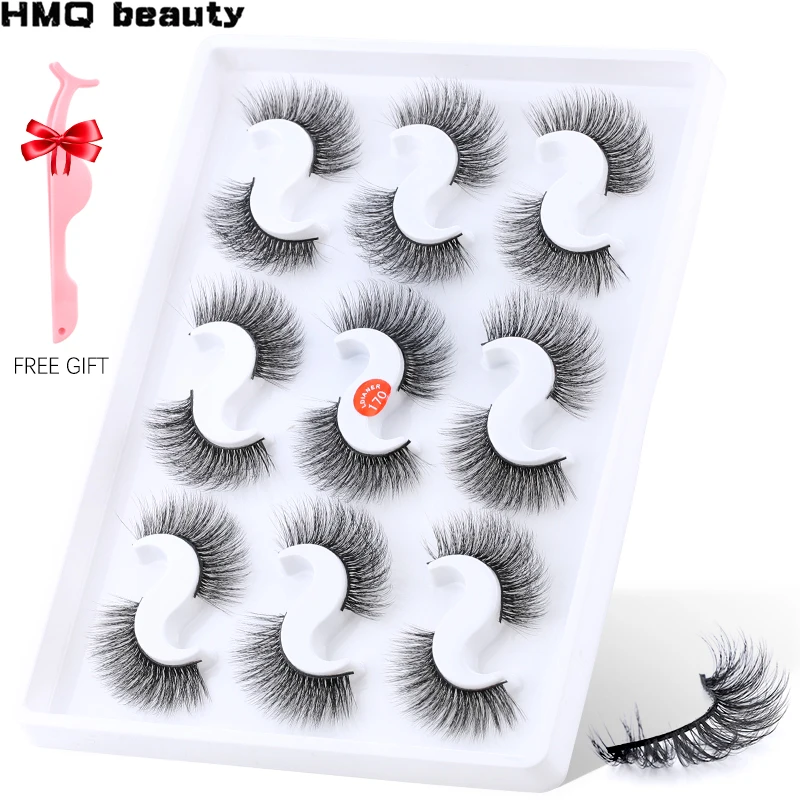 9 пар 6D искусственные накладные ресницы норка натуральный Набор накладных ресниц