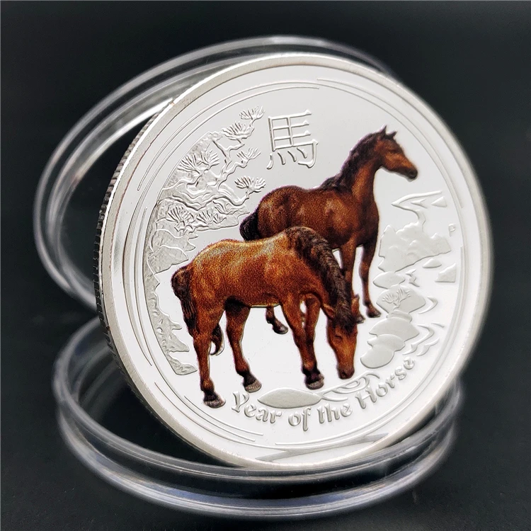 Памятные монеты с изображением австралийского зодиака животное телец лошади