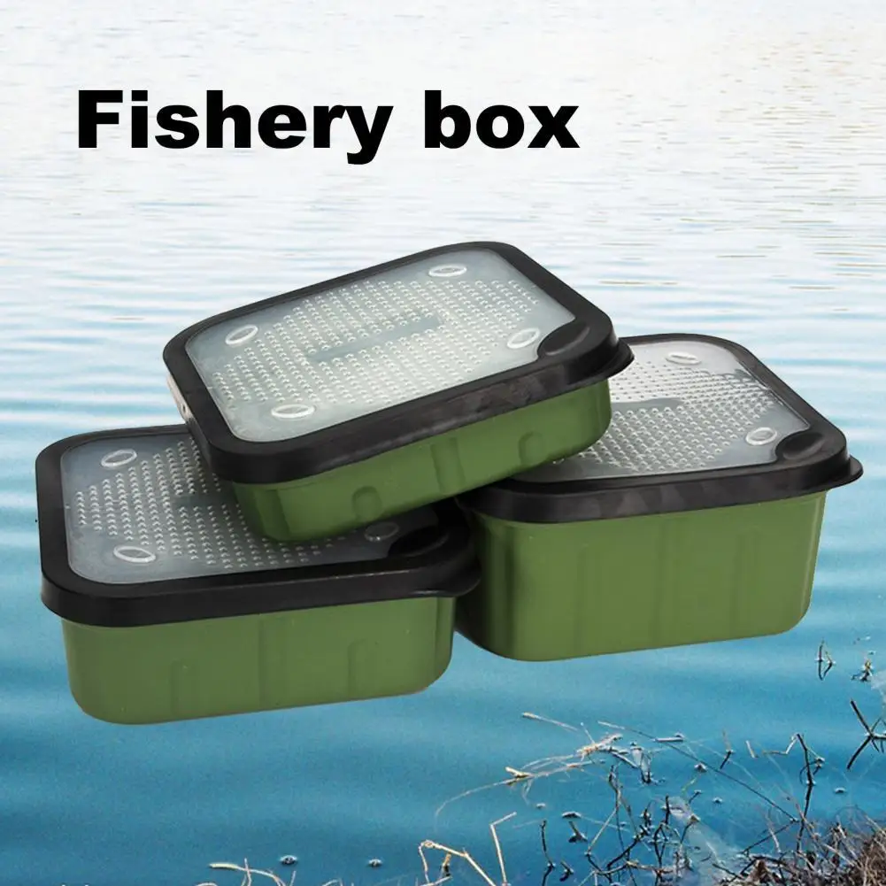 

Green Square Lightweight Lure Case Large Capacity Breathable Green Waterproof Fishing Lure Portable Bait Storage Box for Outdoor