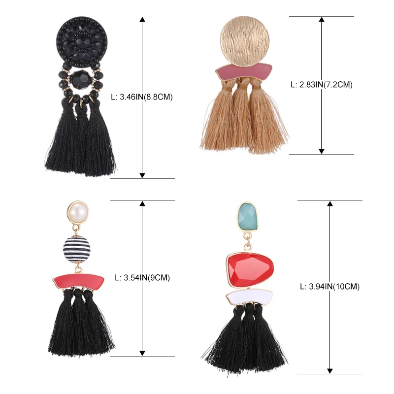 Серьги с кисточками JOUVAL женские массивные ювелирные изделия для женщин модные