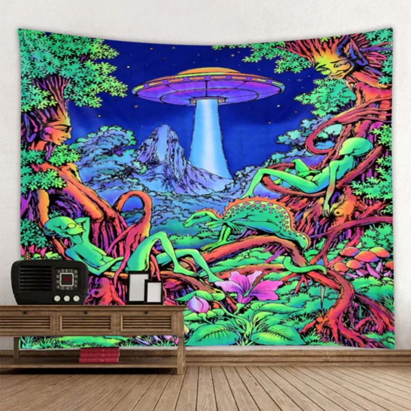 

Illusory Art Tapestry Ins Tapestry Household Bedside Decoration Cloth Hanging Magic Forest Tapestry Wall Hanging Room Decor