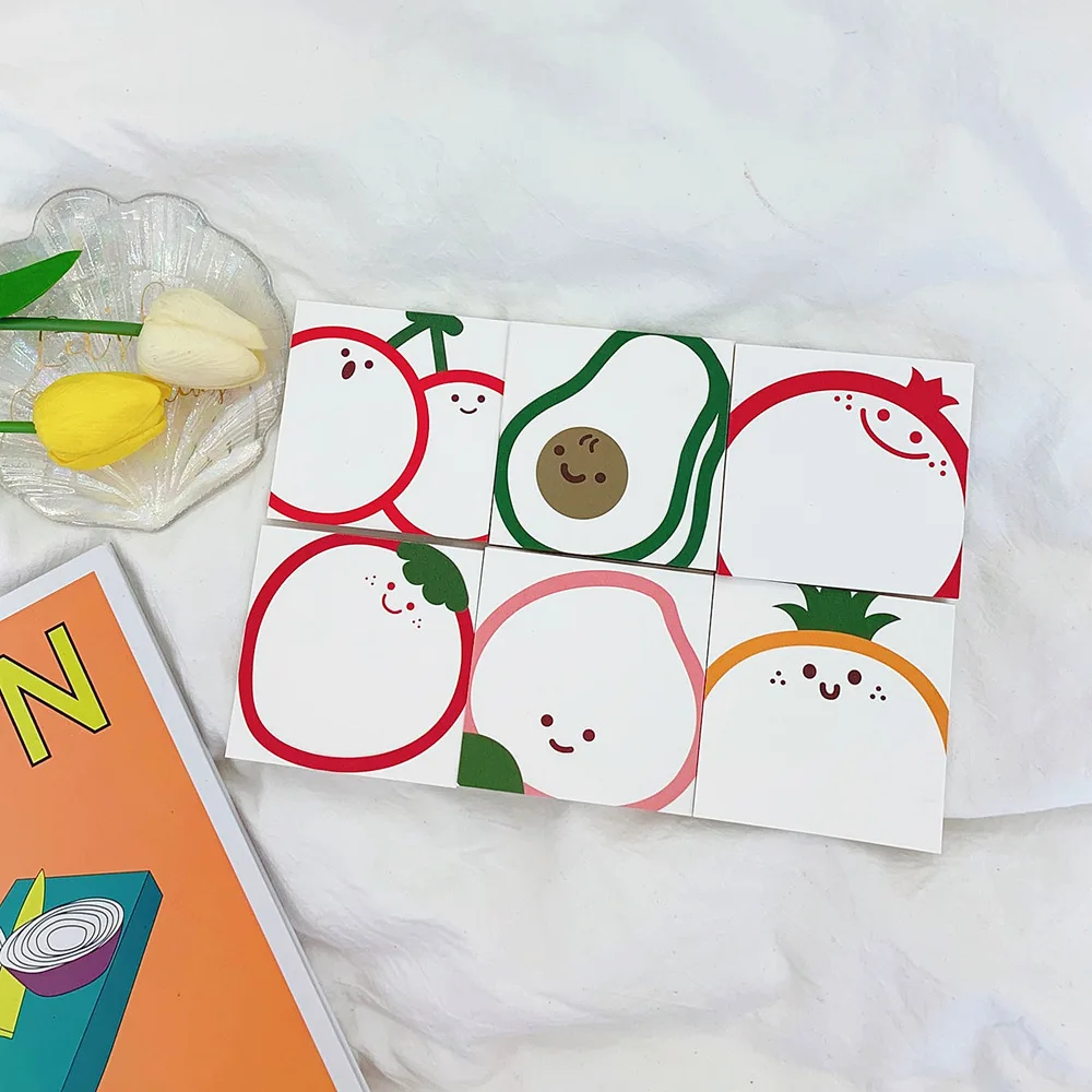 50 шт./компл. милый блокнот для записей с фруктами авокадо клубника Мультяшные