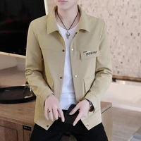 spring mens casual coat single breasted lapel solid color male jacket khaki blue green black gray outwear b9