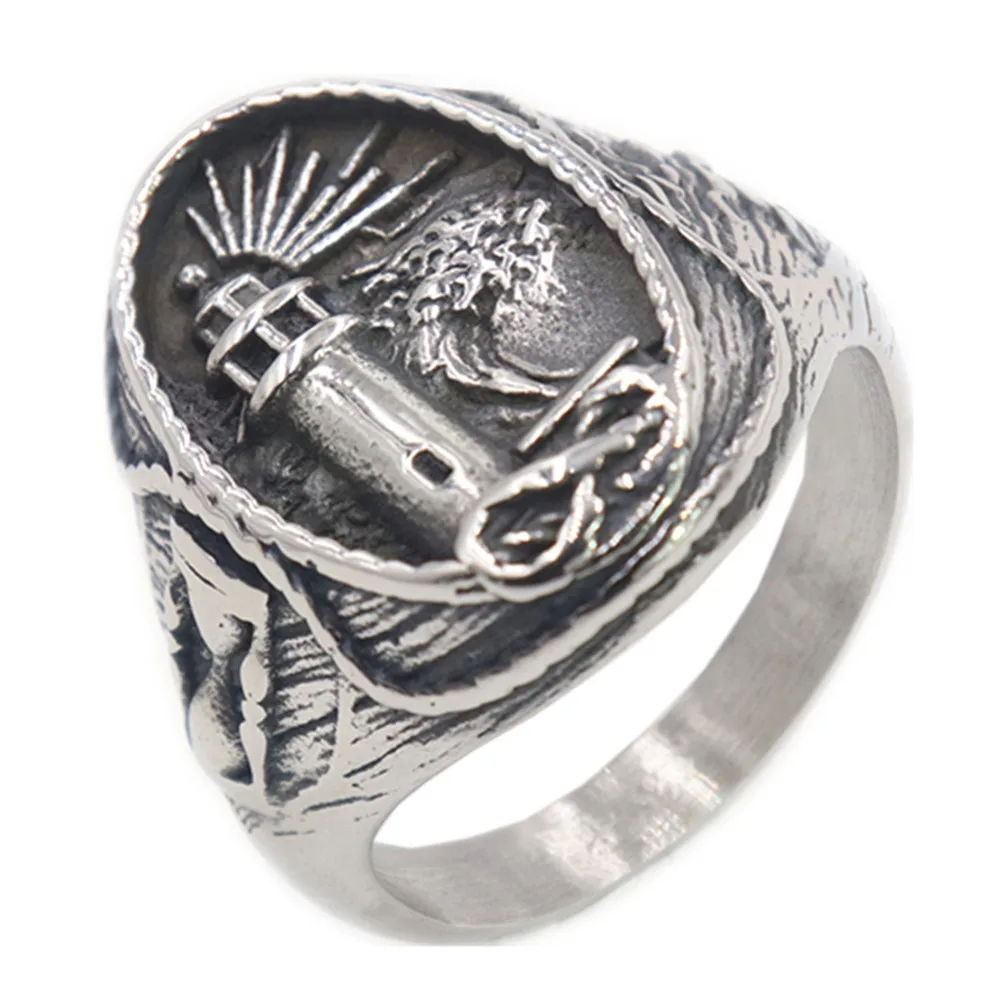 

Stainless Steel Viking Lighthouse Men's Titanium Steel Ring