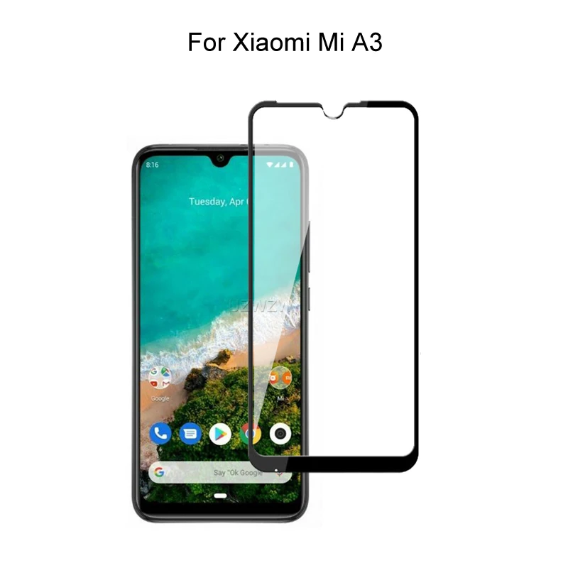 Закаленное стекло для Xiaomi Mi A3 полное покрытие 2.5D защита экрана защитное