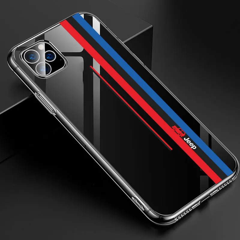 

1pcs Car TPU Silicone Striped Track Phone Case for IPhone 13 Pro Max Mini XR for Jeep Renegade Compass Grand Cherokee WranglerEt