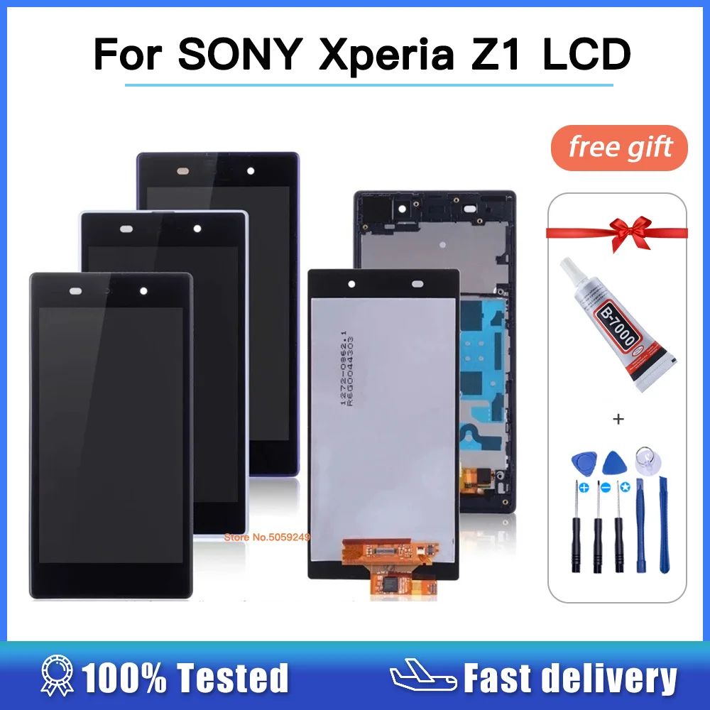 

5.0'' display for SONY Z1 Display L39h C6902 C6903 C6906 C6943 LCD For SONY Xperia Z1 LCD Display Touch Screen Digitizer frame