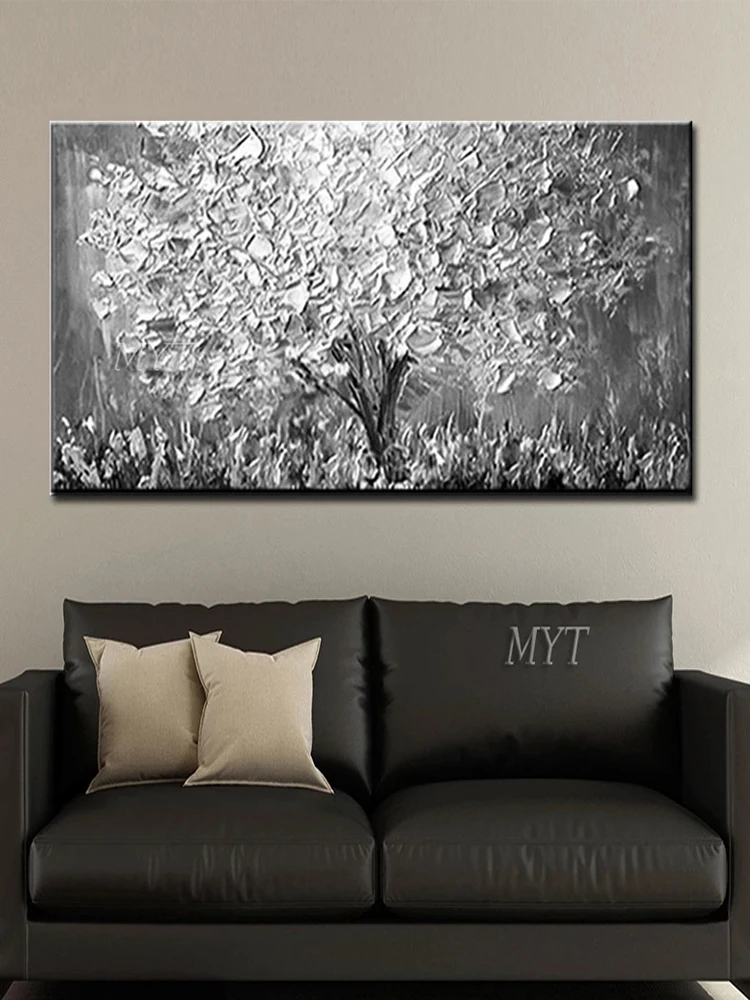 

Hand Painted Knife Gold Tree Oil Painting On Canvas Large Palette 3D Paintings For Living Room Modern Abstract Wall Art Pictures