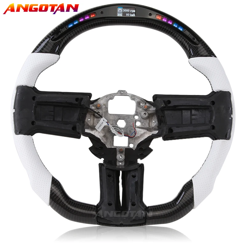 

Carbon Fiber Steering Wheel with LED Digital Display For Ford Mustang GT350 GT500 RTR 2010-2014