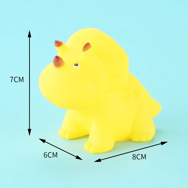 6pcs Toddler Bath Toys Lovely Cartoon Mini Dinosaur Soft Rubber Squeeze Sound Bathtub Water Play Set Baby Funny Shower Gift