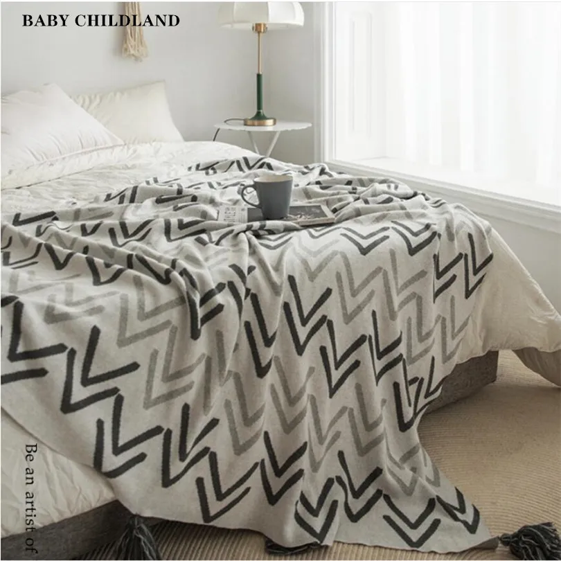 

Bohemian Knitted Blanket Tassel Nordic Sofa Throw Blankets Decorative Bedding Quilt Thread Blankets Chunky Bedspread 160*130cm