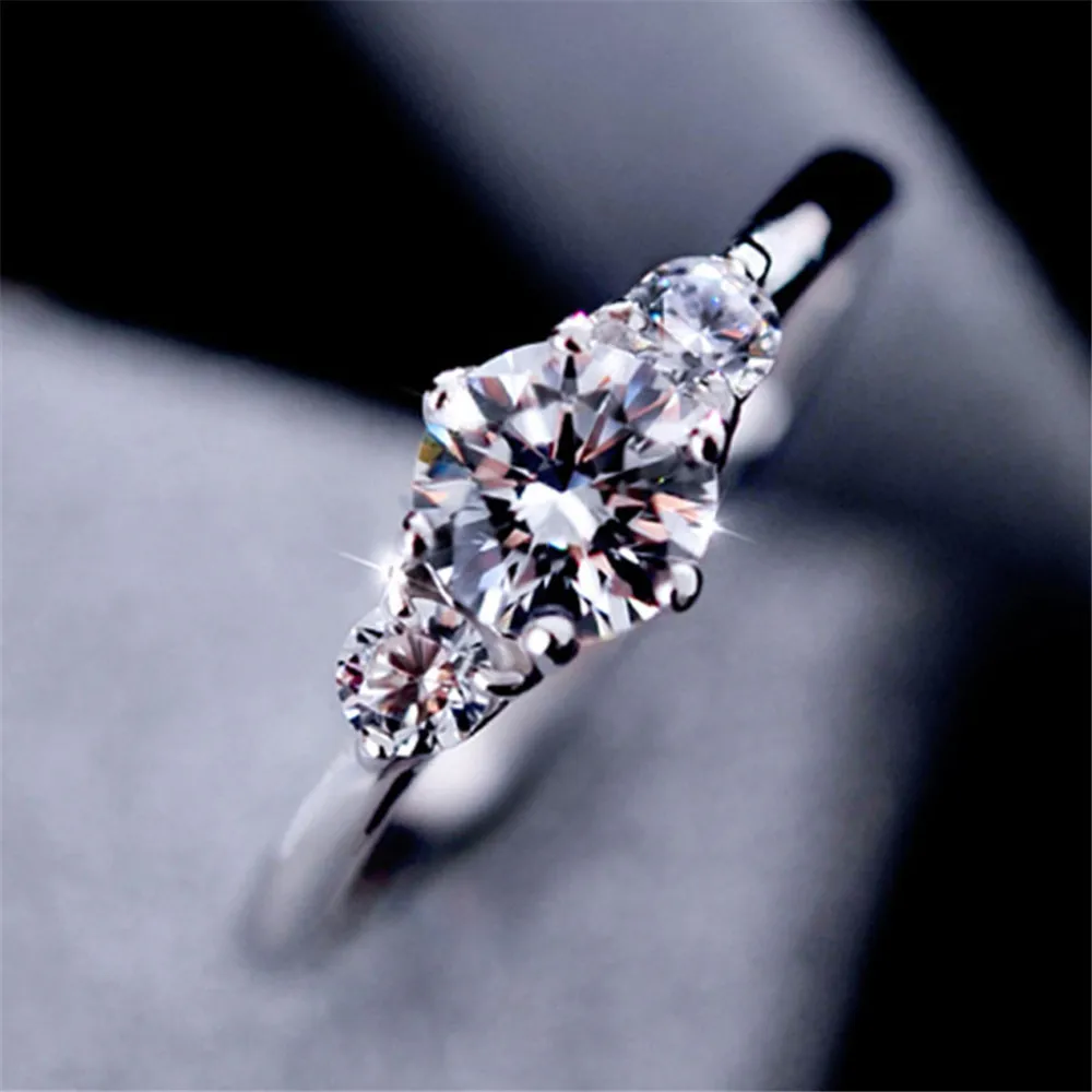 

CMajor Стерлинговое Серебро синтетический алмаз ювелирные изделия элегантный темперамент 14ct кубический циркон белый круглый Классический ко...