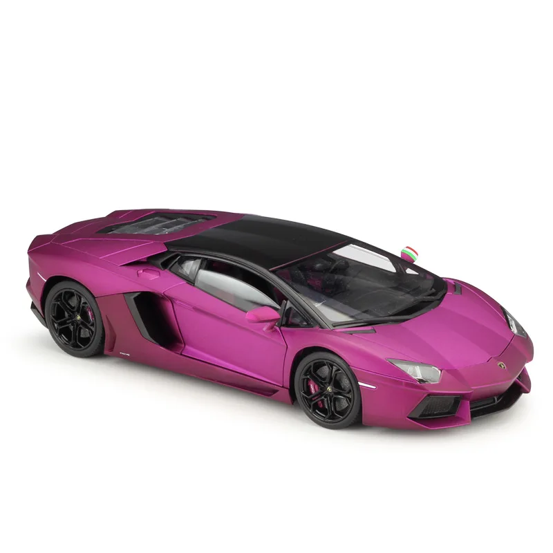 Matte Purple WELLY литье под давлением 1:18 высокая модель симулятора автомобиля Lamborghini Aventador LP700 металлический гоночный автомобиль игрушки из сплава для детей подарки коллекция - Цвет: Matte Purple